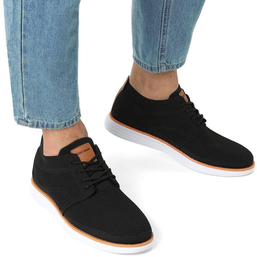 Bruno Marc Men’s Mesh Oxfords Sneaker Lightweight Lace Up Sz 10.5 Black Grand 01